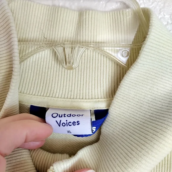 outdoor voices pick up crop quarter zip yellow sweatshirt Sz Xl - Picture 5 of 8